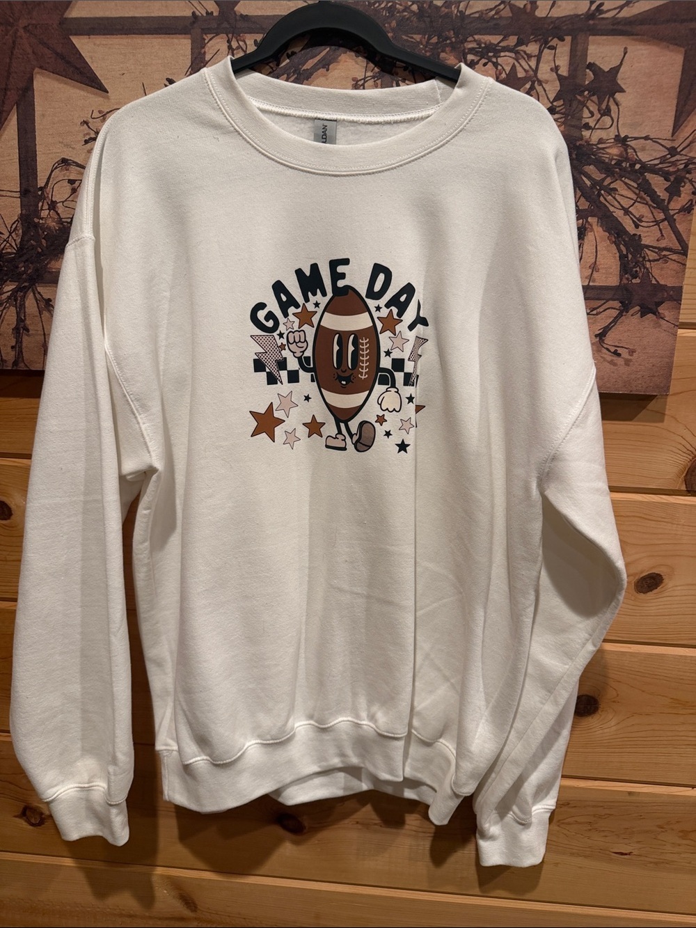 Game Day Graphic Crewneck Sweatshirt - White Oversized